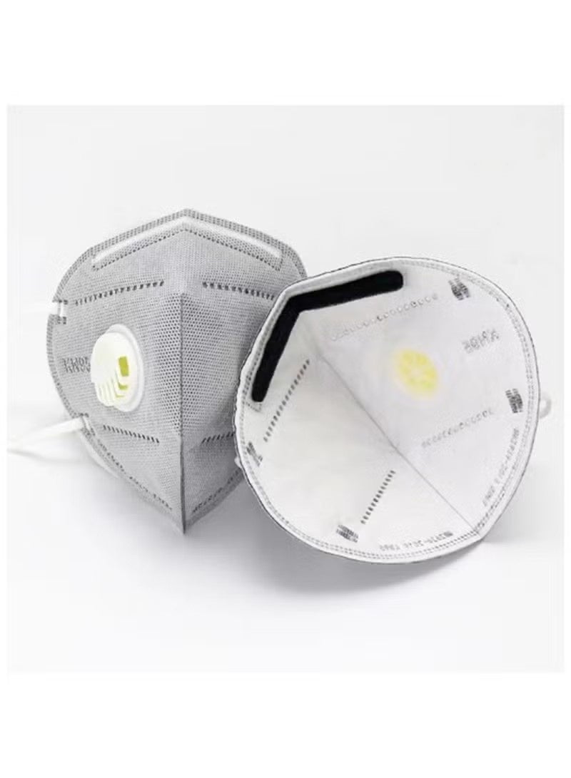 25 قطعة من كمامات الوجه KN95 المزودة بصمام - حماية من 7 طبقات، وأحزمة رأس قابلة للتعديل، وكربون نشط لتوفير أقصى درجات الراحة (عبوة من 25 قطعة) - Image 5